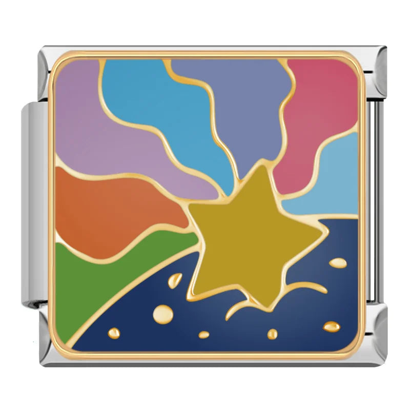 Charm Italiano Plano - Colección Noche Estrellada y Sueños (Arte Celeste)