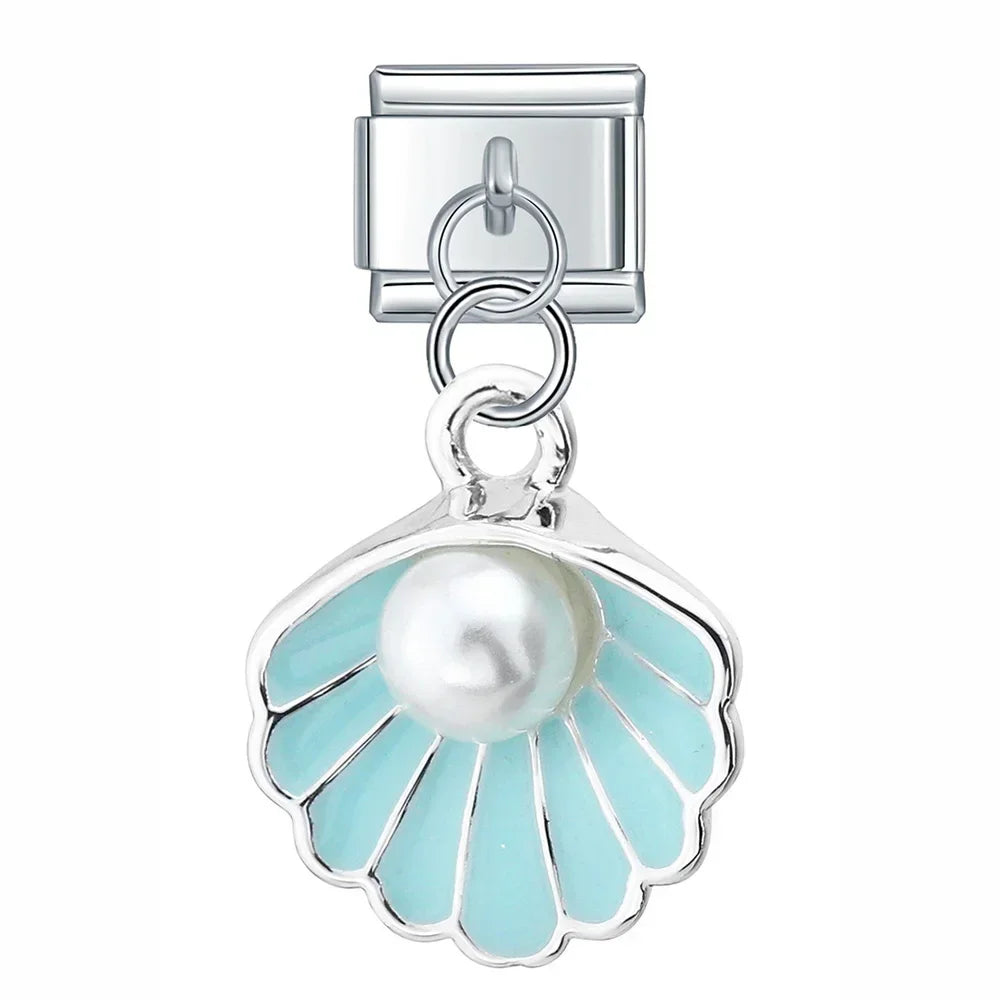 Charm Italiano Colgante - Concha de Mar con Perla (Tesoro del Océano)