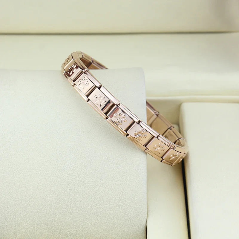 Full Base Bracelet - Hammered Textured Link (Gold, Silver and Rose)