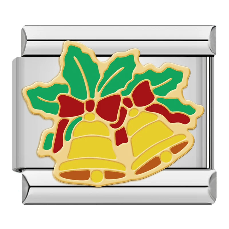 Charm Italiano Plano - Colección Navidad Clásica (Muérdago, Jengibre y Papá Noel)