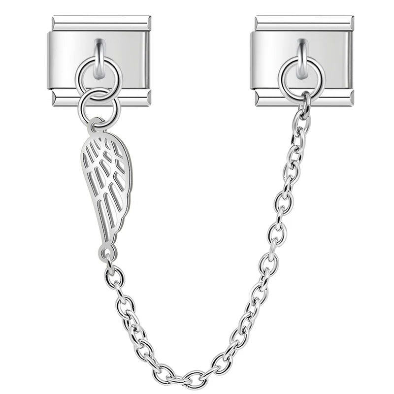 Charm Italiano Doble - Cadena con Símbolo Colgante (Ala, Estrella, Puzzle)