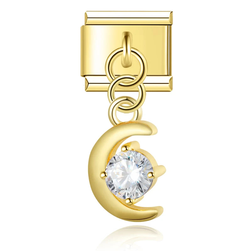 Charm Italiano Colgante - Colección Realeza y Celestial (Oro y Zirconias)