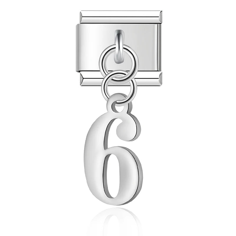 Charm Italiano Colgante - Dígitos Modulares (0-9) en Oro y Plata