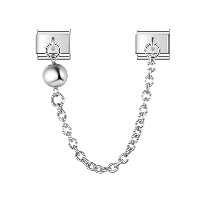 Charm Italiano Doble - Cadena Decorada (Perlas, Ojos y Símbolos)