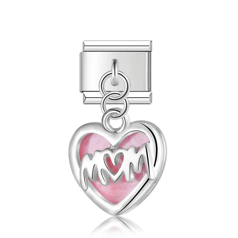 Charm Italiano Colgante - Colección Amor Romántico (Corazones y Flores)