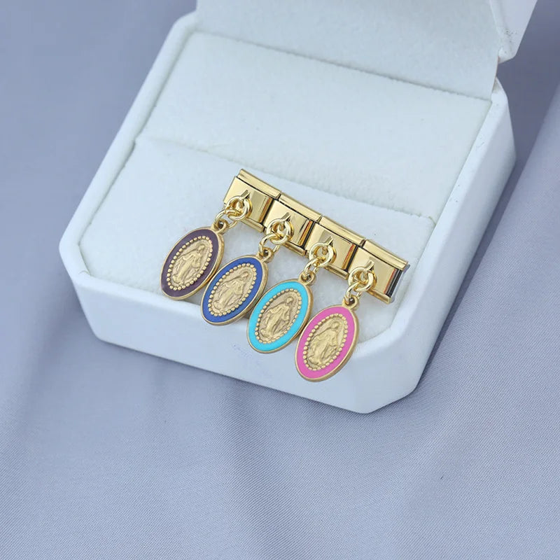 Charm Italiano Colgante - Medalla de Fe y Protección (Virgen)