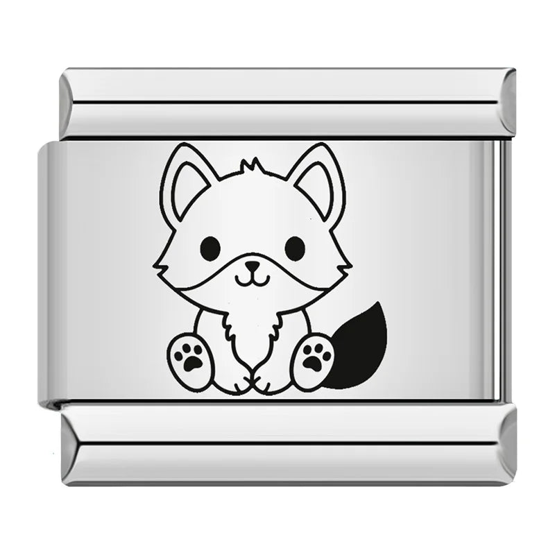 Charm Italiano Plano - Colección Animales "Sketch" (Diseño Lineal Minimalista)
