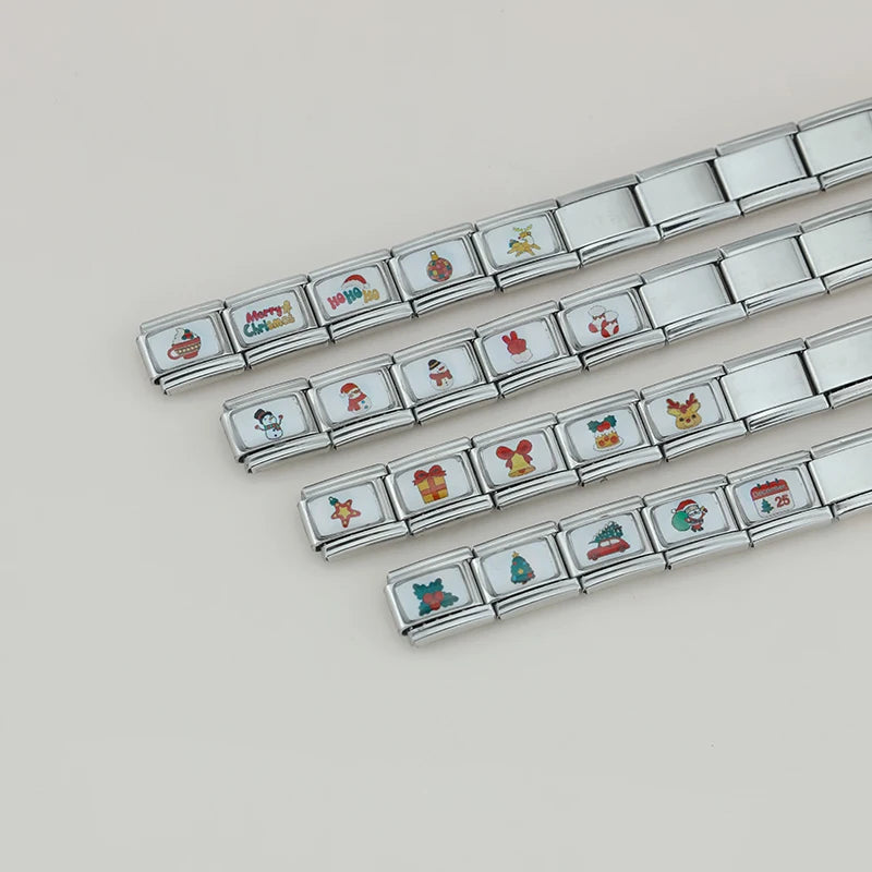 Charm Italiano Plano - Colección Navidad "Cute" (Muñecos de Nieve, Reno y Regalos)