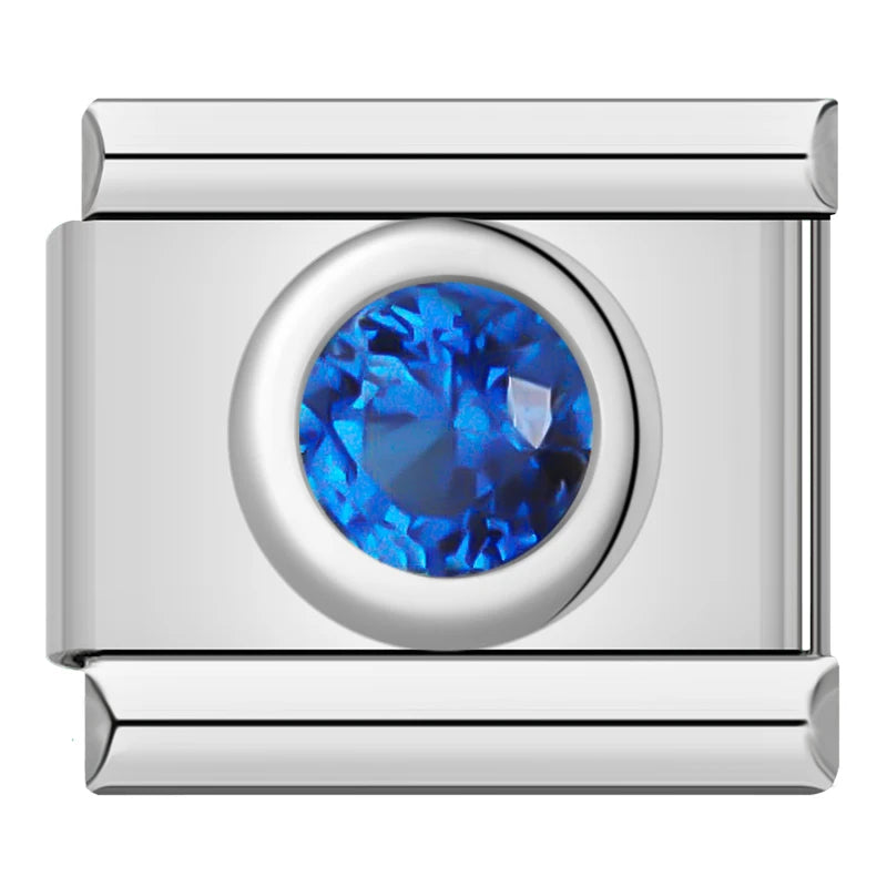 Charm Italiano Plano - Solitario Clásico Redondo (Piedras de Nacimiento)