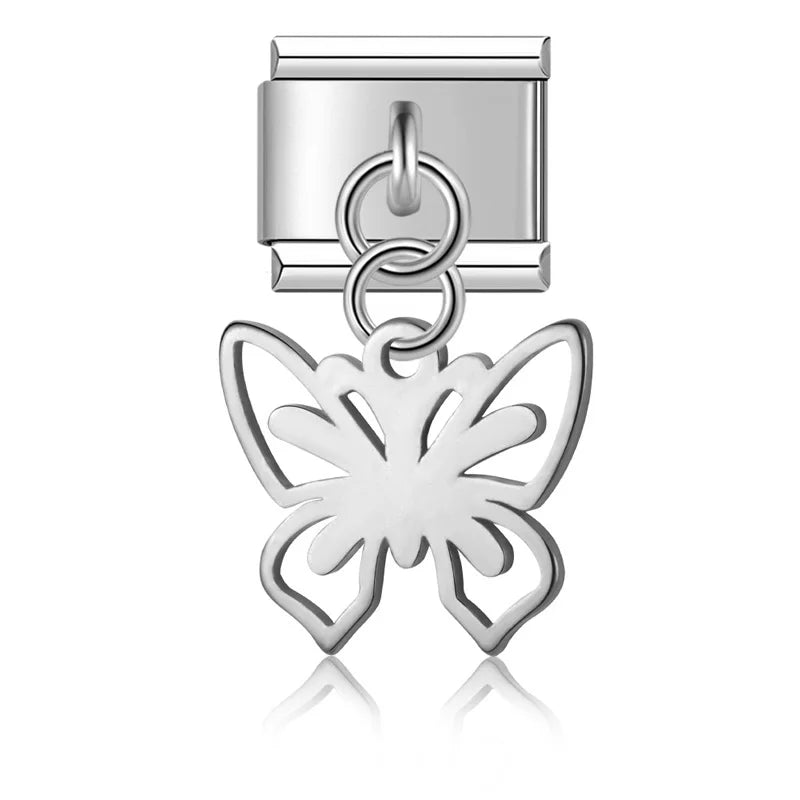 Charm Italiano Colgante - Símbolos Místicos y Celestiales (Luna, Estrella, Ala)