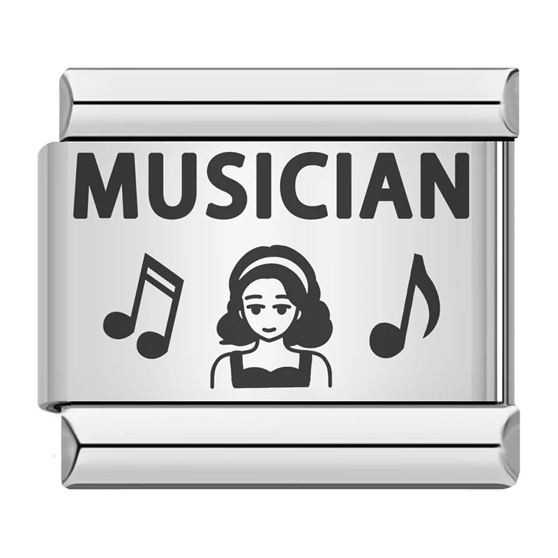 Charm Italiano Plano - Colección Orgullo Profesional 2 (Doctor, Enfermera, Músico, Ingeniero)