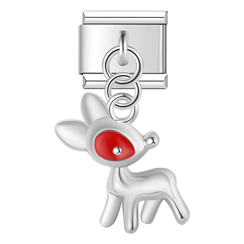 Charm Italiano Colgante - Colección Iconos Navideños (Reno, Muñeco, Árbol)
