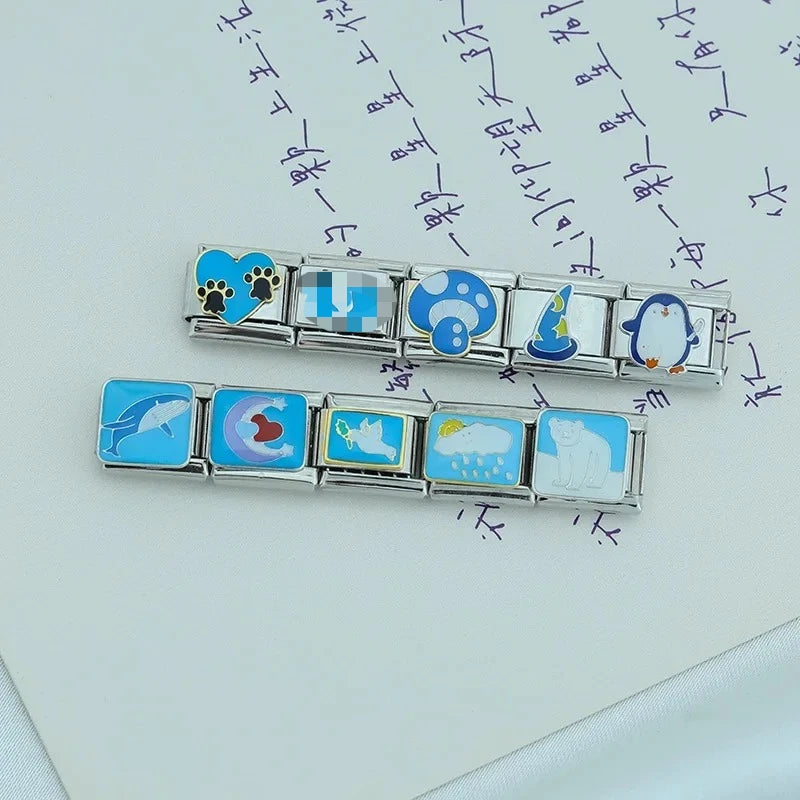 Charm Italiano Plano - Colección Serenidad Azul (Ojo Turco, Relax y Mascotas)