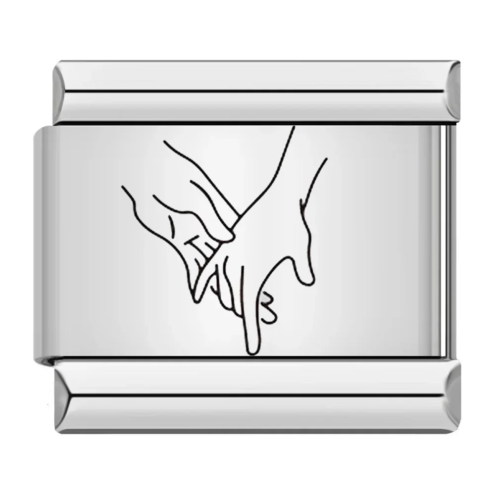 Charm Italiano Plano - Colección Gestos y Símbolos (Manos, Promesas y Suerte)