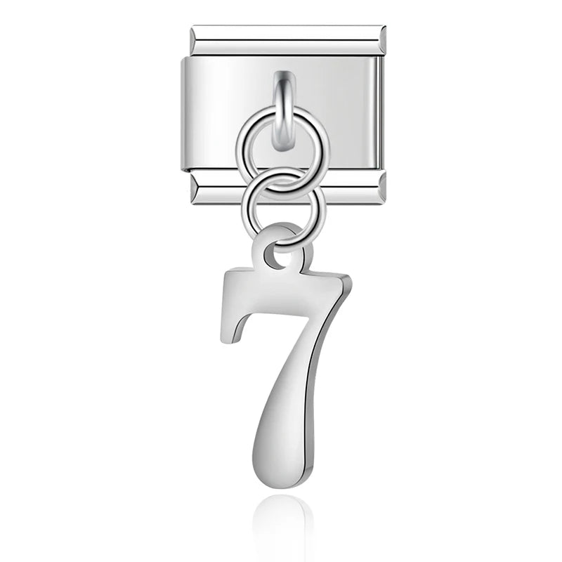 Charm Italiano Colgante - Dígitos Modulares (0-9) en Oro y Plata