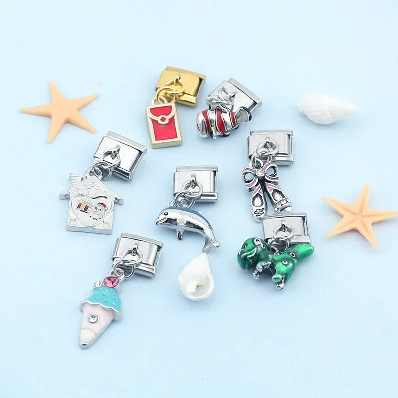 Charm Italiano Colgante - Colección Diversión y Recuerdos (Animales, Hobbies, Dulces)