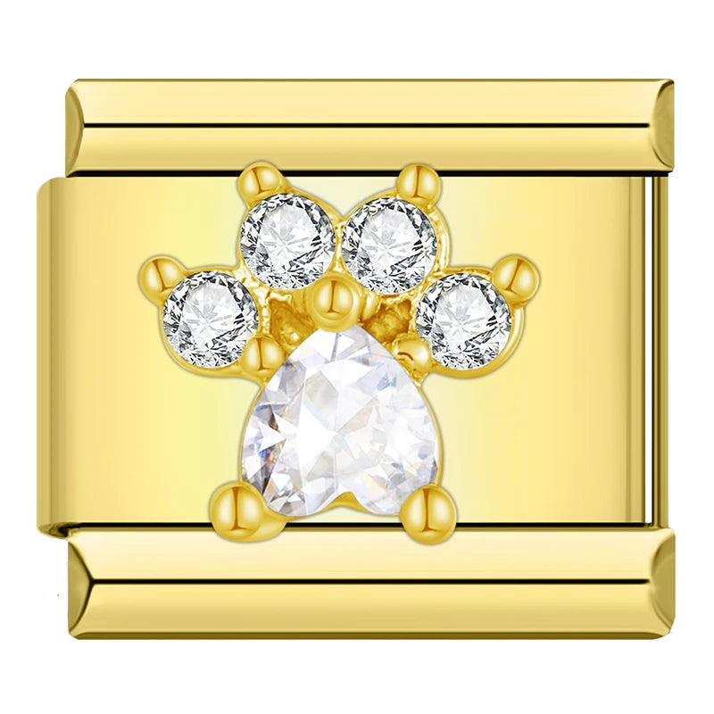 Charm Italiano Plano - Colección Romance Real (Coronas, Alas y Cristales Brillantes)