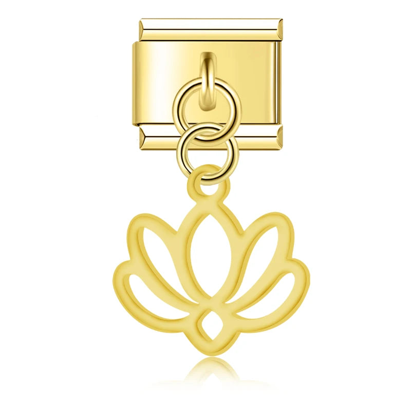 Charm Italiano Colgante - Colección Botánica y Símbolos (Hojas, Flores, Campana)