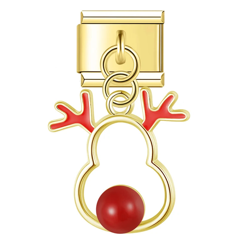 Charm Italiano Colgante - Colección Iconos Navideños (Reno, Muñeco, Árbol)