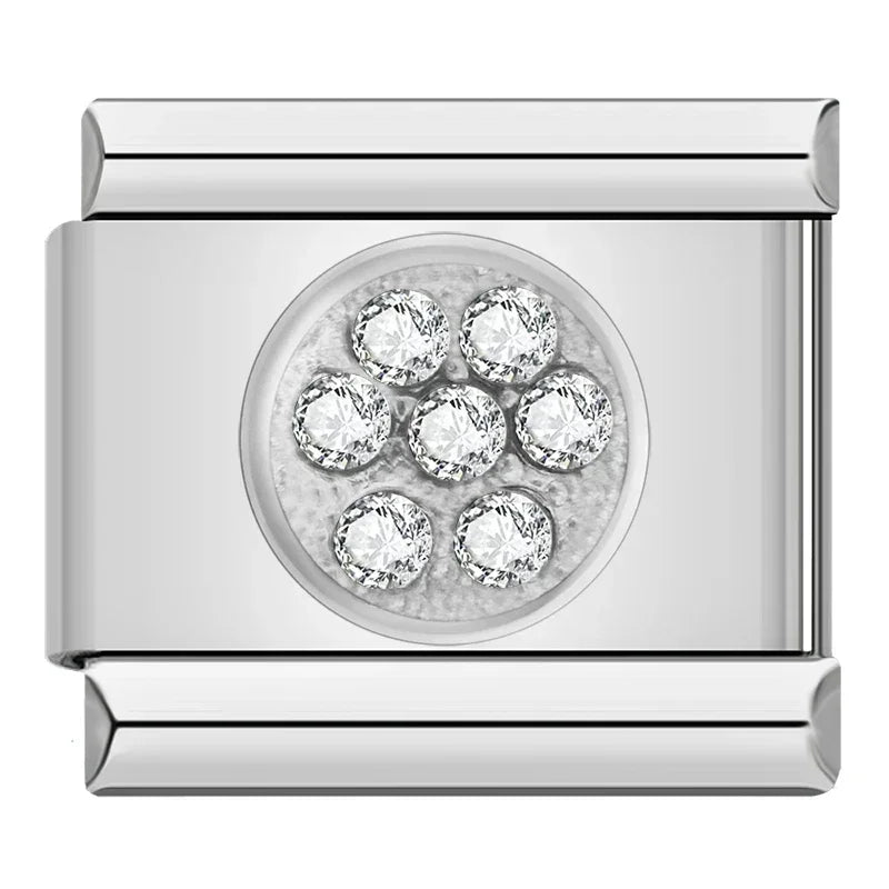 Charm Italiano Plano - Colección Romance Real (Coronas, Alas y Cristales Brillantes)