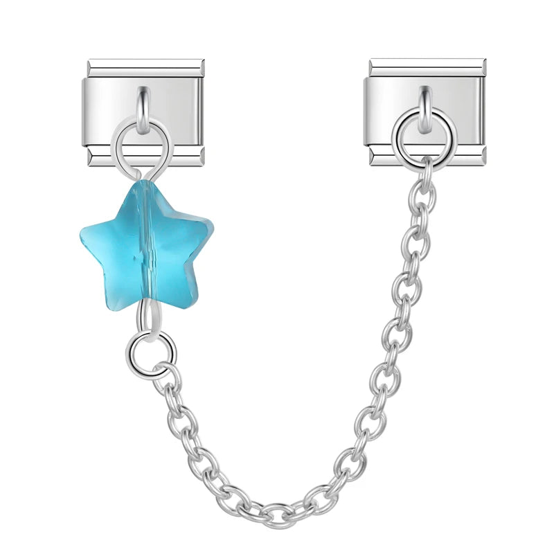 Charm Italiano Doble - Cadena con Estrella "Jelly" (Cielo y Mar)