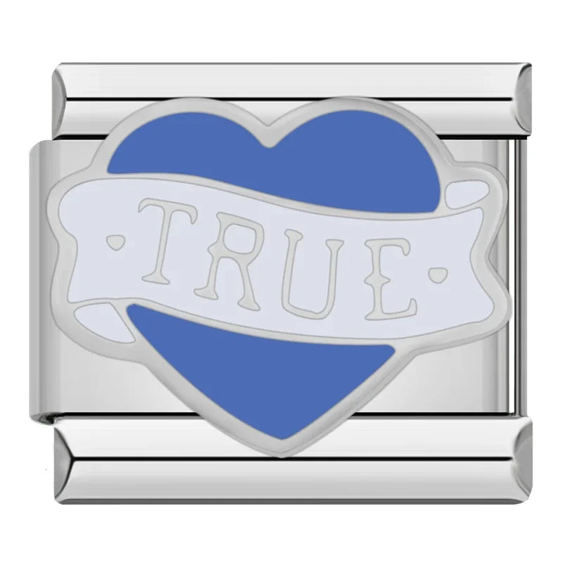 Charm Italiano Plano - Colección Corazones con Mensaje (Pride, Humor y Amor)