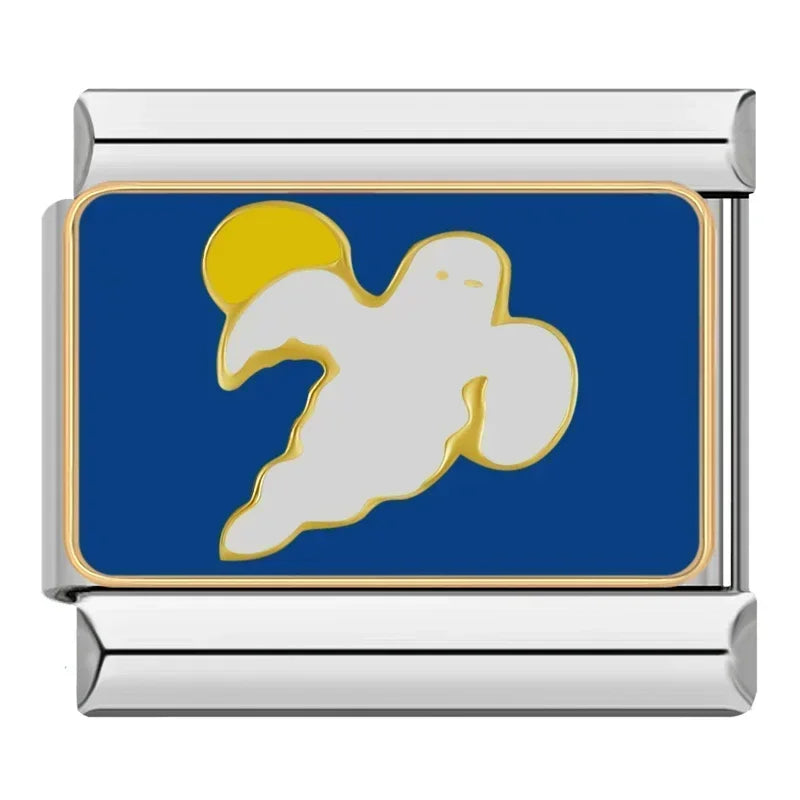 Charm Italiano Plano - Colección Halloween (Calabaza, Fantasma, Bruja)