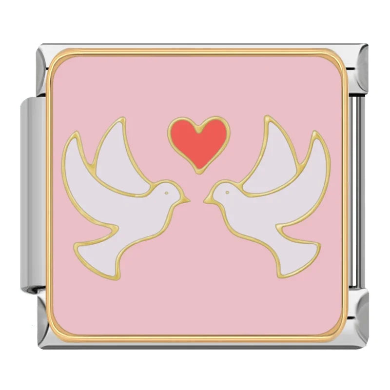 Charm Italiano Plano - Colección Historias de Amor (Parejas, Cupido, Atardecer)