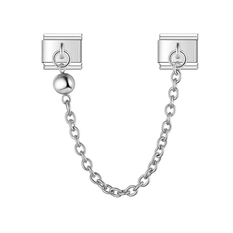 Charm Italiano Doble - Cadena Decorada (Perlas, Ojos y Símbolos)