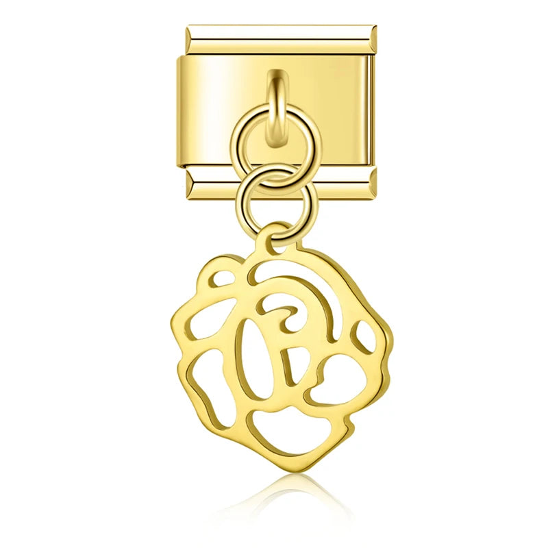 Charm Italiano Colgante - Símbolos Místicos y Celestiales (Luna, Estrella, Ala)