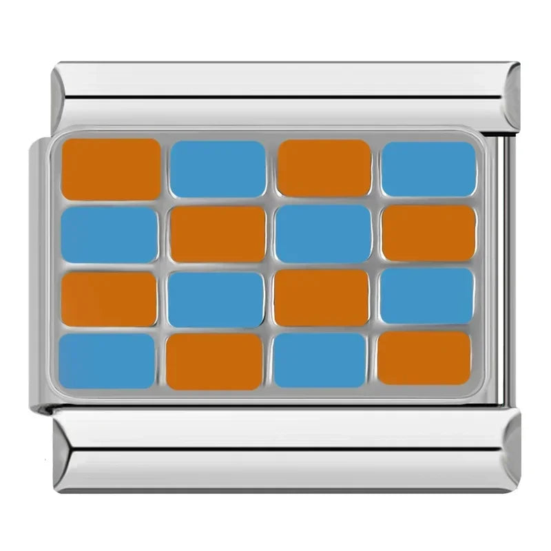 Charm Italiano Plano - Colección Gráfica y Celebración (Patrón Ajedrezado)