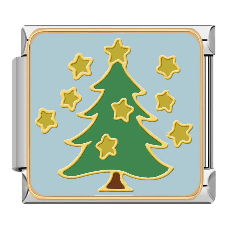 Charm Italiano Plano - Colección Navidad Clásica (Muñecos de Nieve, Papá Noel)