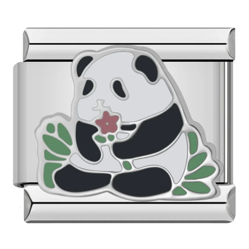 Charm Italiano Plano - Colección Ternura (Panda, Perro y Mensajes)