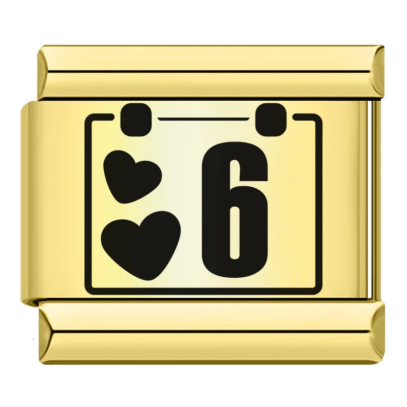 Charm Italiano Plano - Colección Días y Fechas (Calendario Completo 1-31)