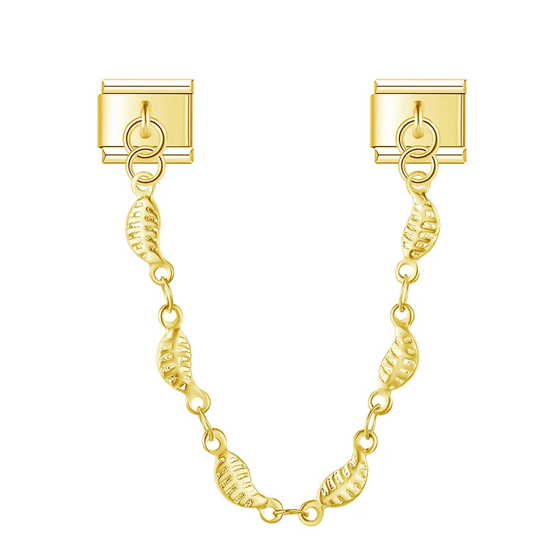 Charm Italiano Doble - Cadena de Motivos Arcoíris (Mariposas y Corazones)