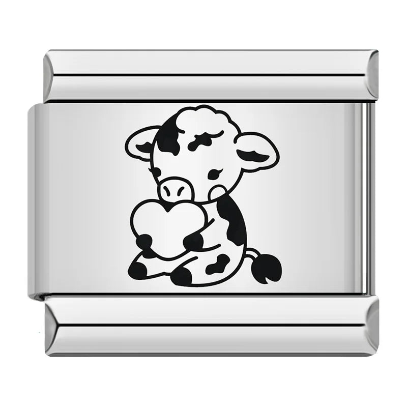 Charm Italiano Plano - Colección Animales "Sketch" (Diseño Lineal Minimalista)
