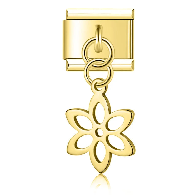 Charm Italiano Colgante - Símbolos Místicos y Celestiales (Luna, Estrella, Ala)