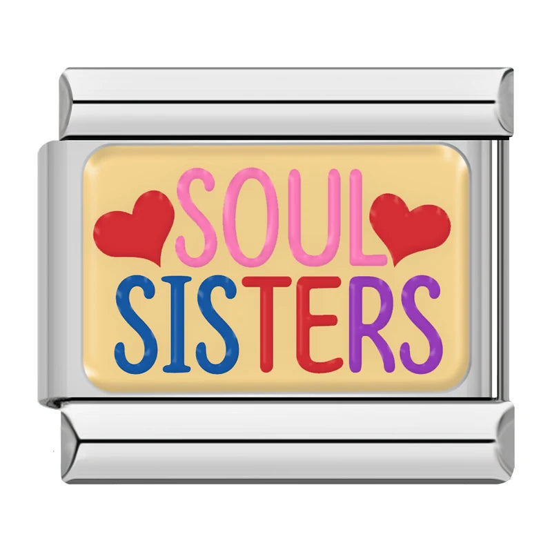 Charm Italiano Plano - Colección Hermandad y Amistad Eterna (Besties, Sisters)