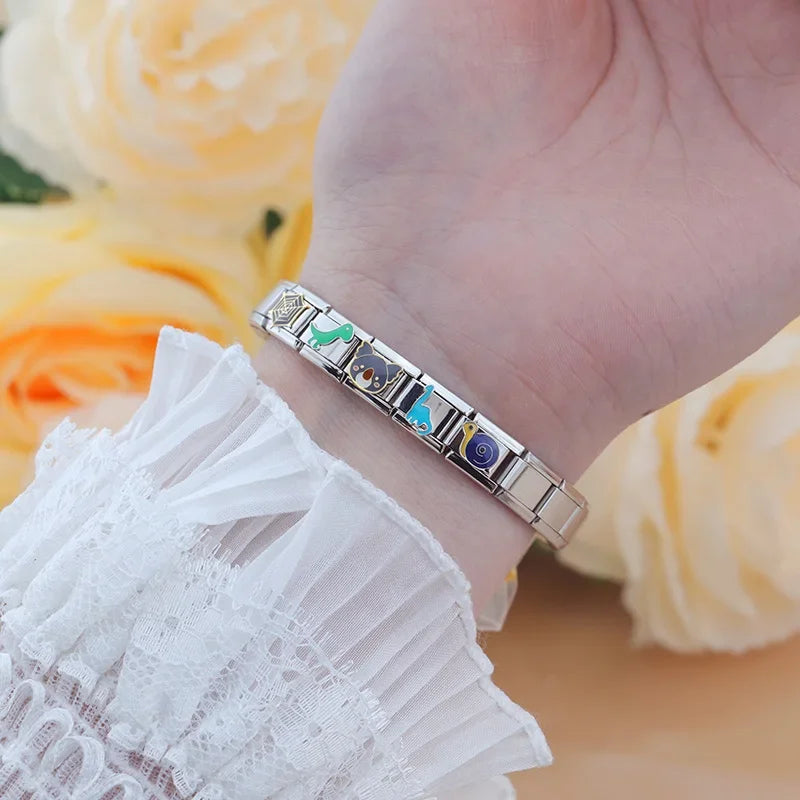 Charm Italiano Plano - Colección Mundo Animal (Dinosaurios, Koala, Caracol)