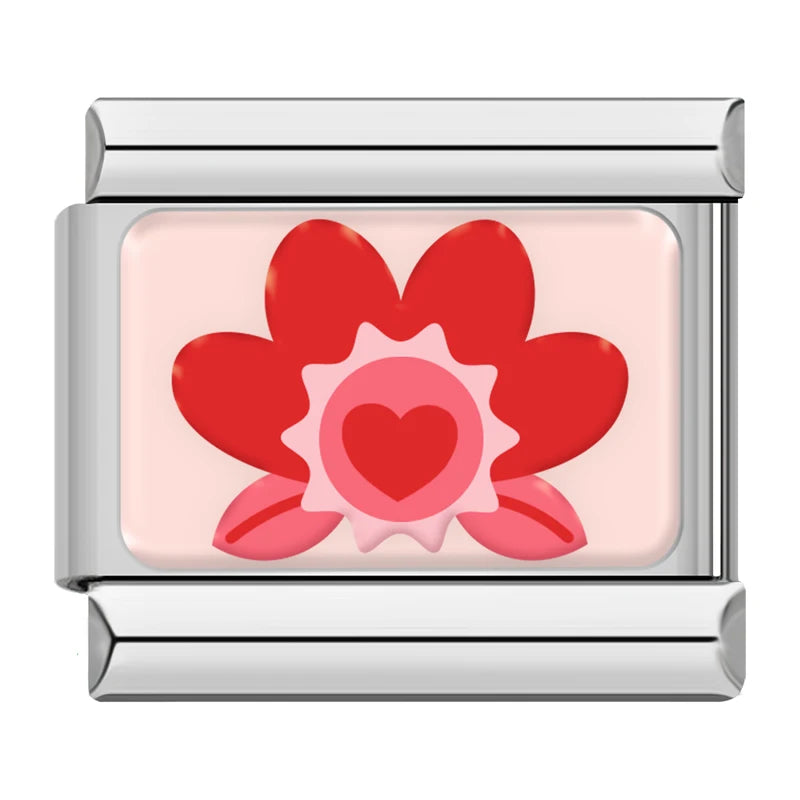 Charm Italiano Plano - Colección "Coquette" y Amor (Rojo, Rosa y Cerezas)