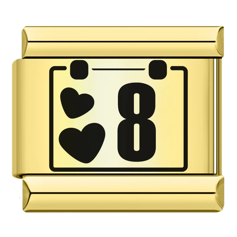 Charm Italiano Plano - Colección Días y Fechas (Calendario Completo 1-31)