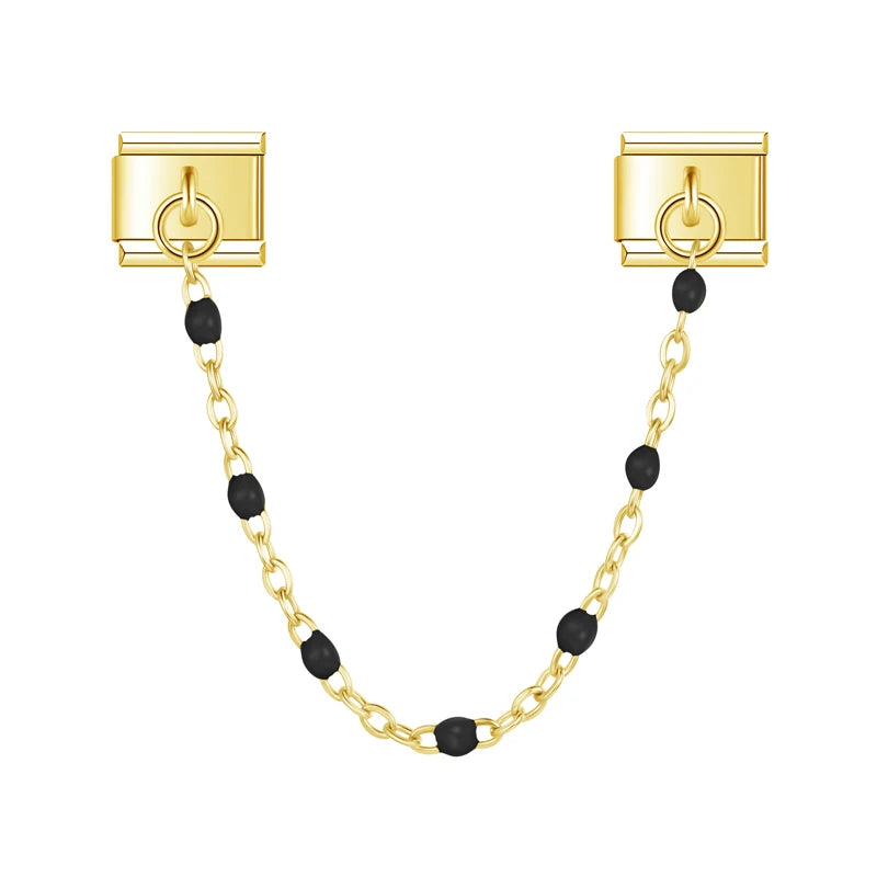 Charm Italiano Doble - Cadena con Cuentas de Color (Toque Minimalista)