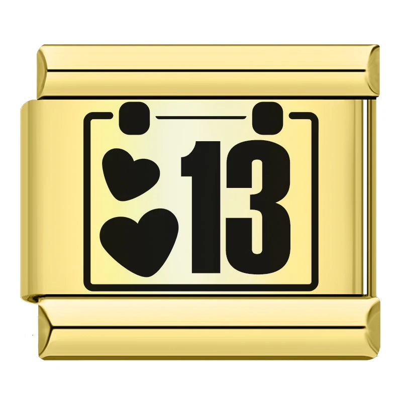 Charm Italiano Plano - Colección Días y Fechas (Calendario Completo 1-31)