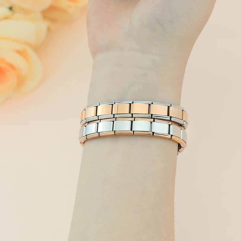 Complete Italian Bracelet - Two-Tone Edition (Silver and Rose Gold)