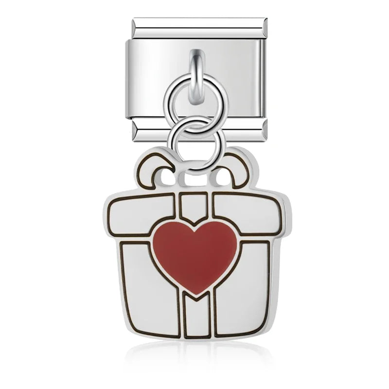 Charm Italiano Colgante - Colección Mensajes de Amor (Carta, Regalo, Pastel)