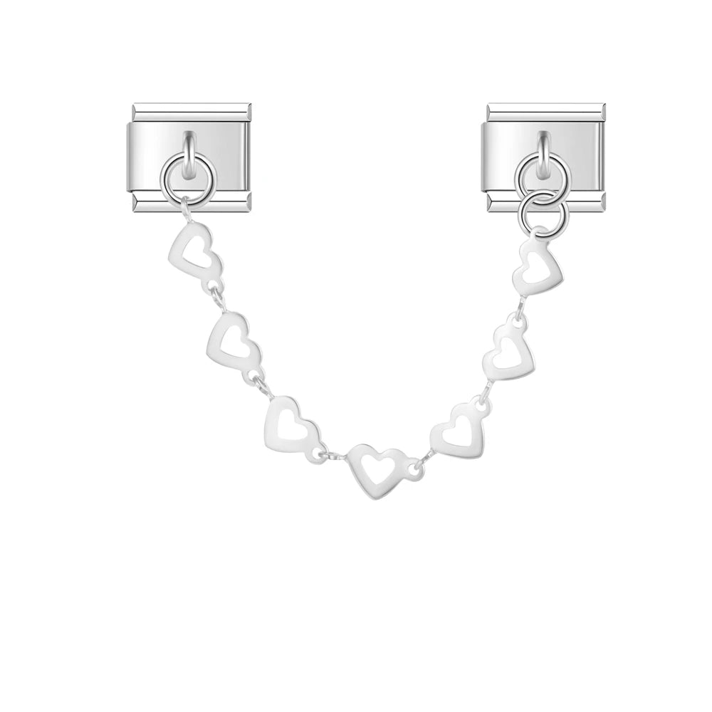 Charm Italiano Doble - Cadena de Motivos Repetidos (Corazón y Estrella)