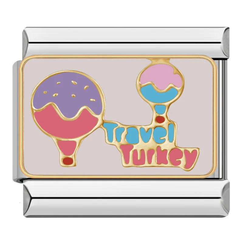 Charm Italiano Plano - Colección Vuelta al Mundo (Viajes y Souvenirs)