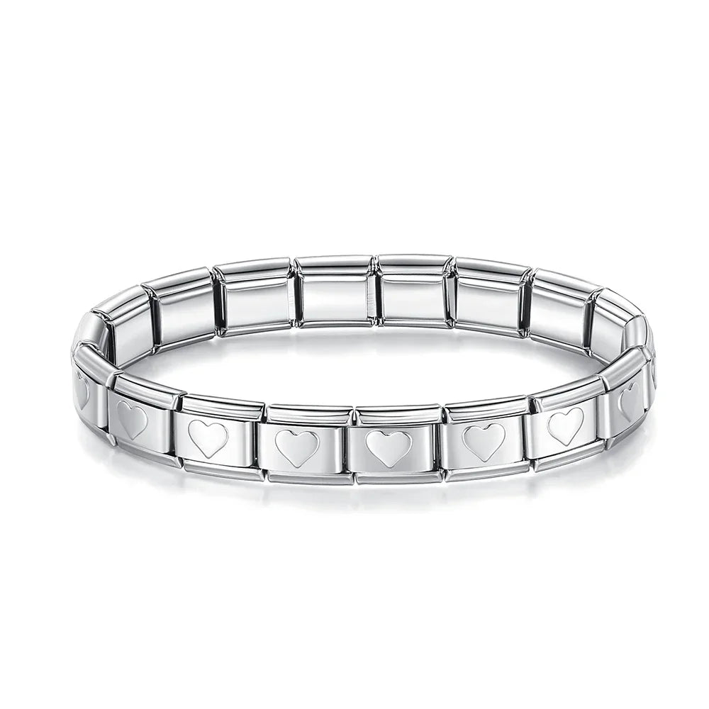 Complete Base Bracelet 9mm - Engraved Pattern (Silver, Gold and Rose Gold)