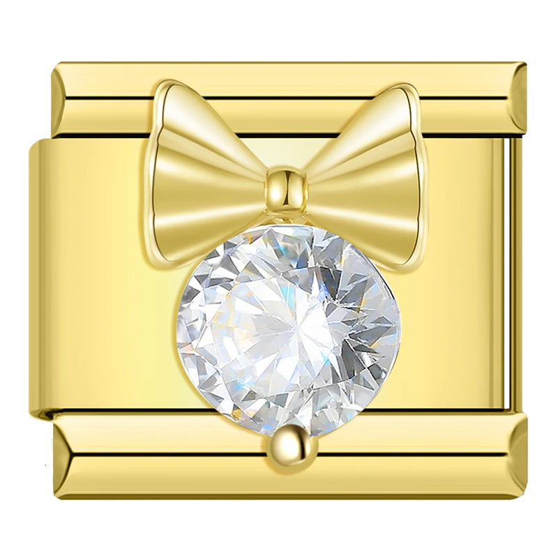 Charm Italiano Plano - Colección Romance Real (Coronas, Alas y Cristales Brillantes)