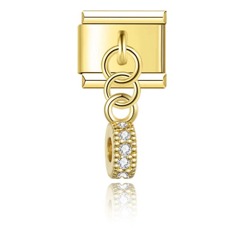 Charm Italiano Colgante - Colección Realeza y Celestial (Oro y Zirconias)